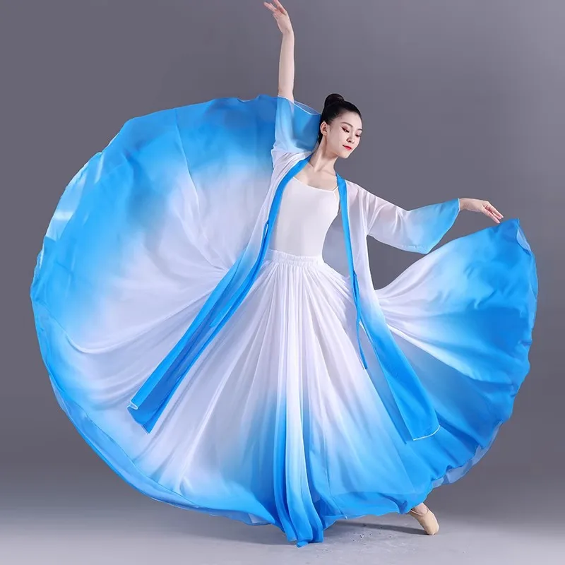 

540 Degrees Ballet Dance Skirts Women Elegant Long Gradient Flowy Skirt Gymnastics Practice Dancewear Classical Dancing Costume