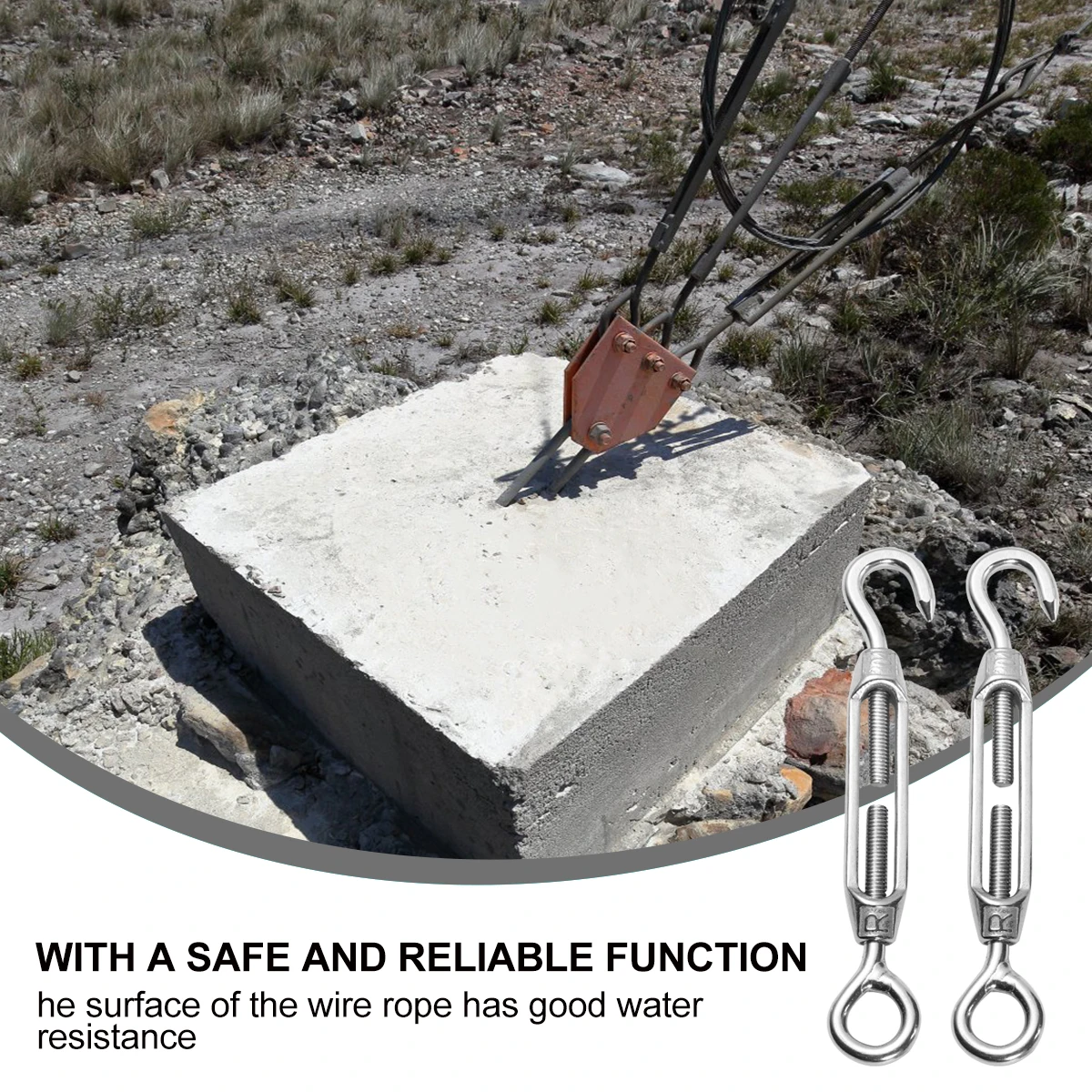 19pcs Stainless Steel Wire Rope Set 304 Tensioner Deck Railing Connection Cable Light Guide Water Rust Corrosion Resistance