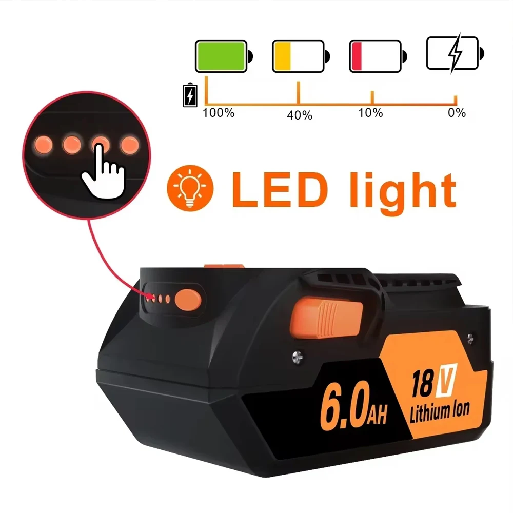 New For Ridgid R840087 18V Li-ion 6800mAh Battery Replacement For Ridgid R840083 R840085 R840086 Battery Cordless Drill Tools