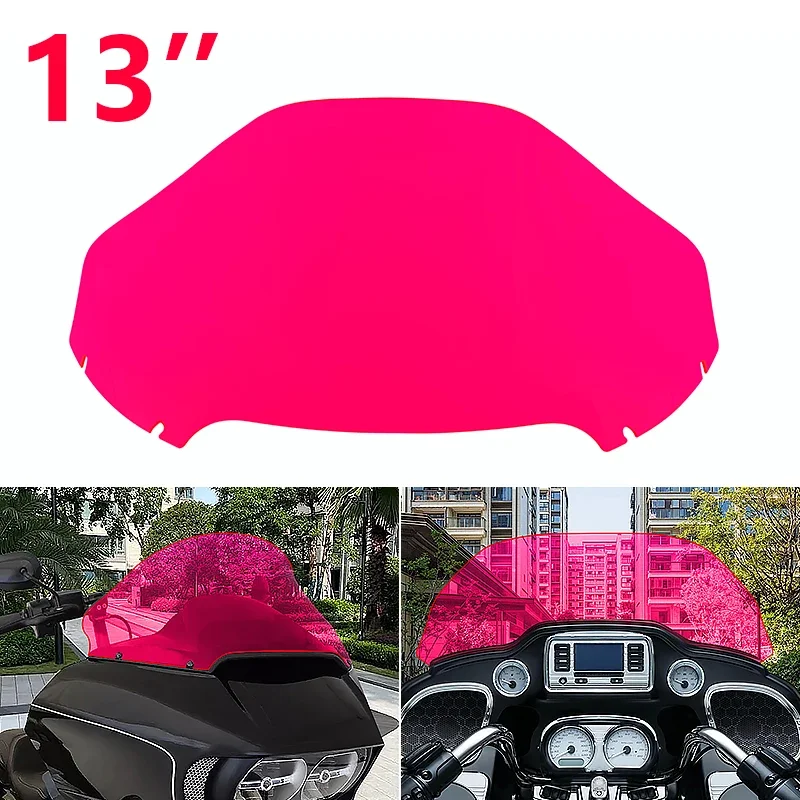 

13" Motorcycle Wave Windshield Windscreen Wind Deflector For Harley Touring Road Glide Ultra FLTRU CVO Custom 2015-2023