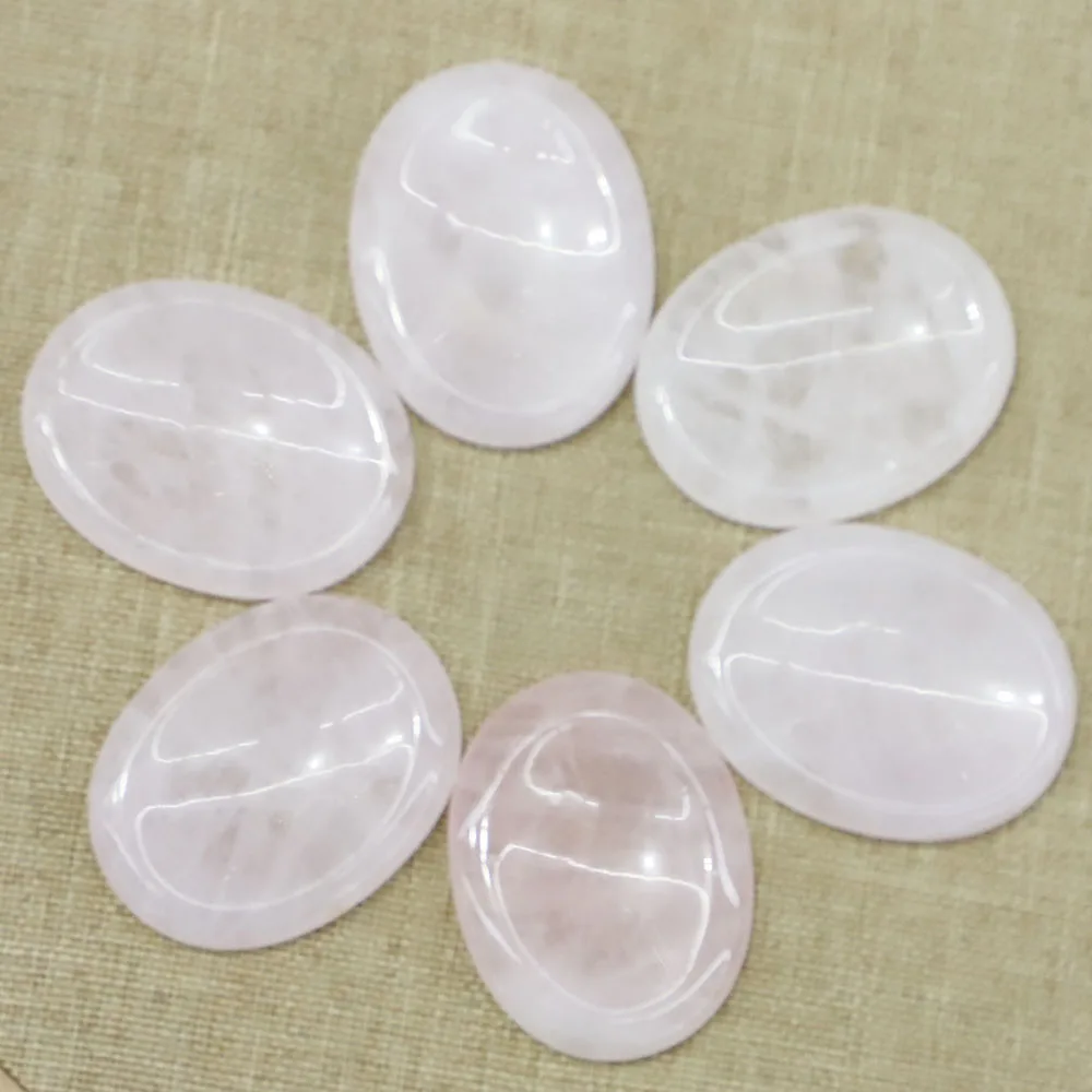 Natural Oval Rose Quartz Stone Thumb Massagers Palm Energy Worry Therapy Reiki Healing Meditation Spiritual Minerales Decor 4Pcs