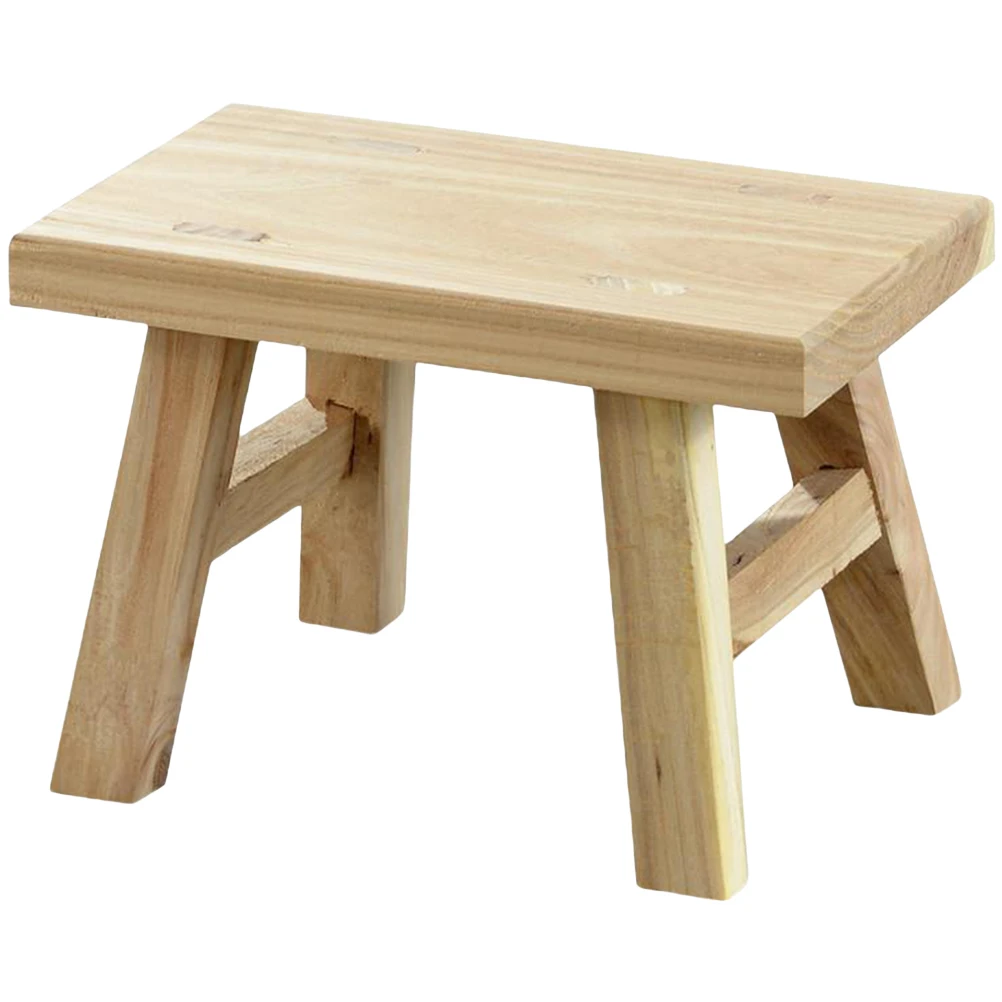 

Wooden Stool Children Bench 26x13x19cm Unpainted Kids Step Stool Multi Use Furniture Shoe Changing Footstool