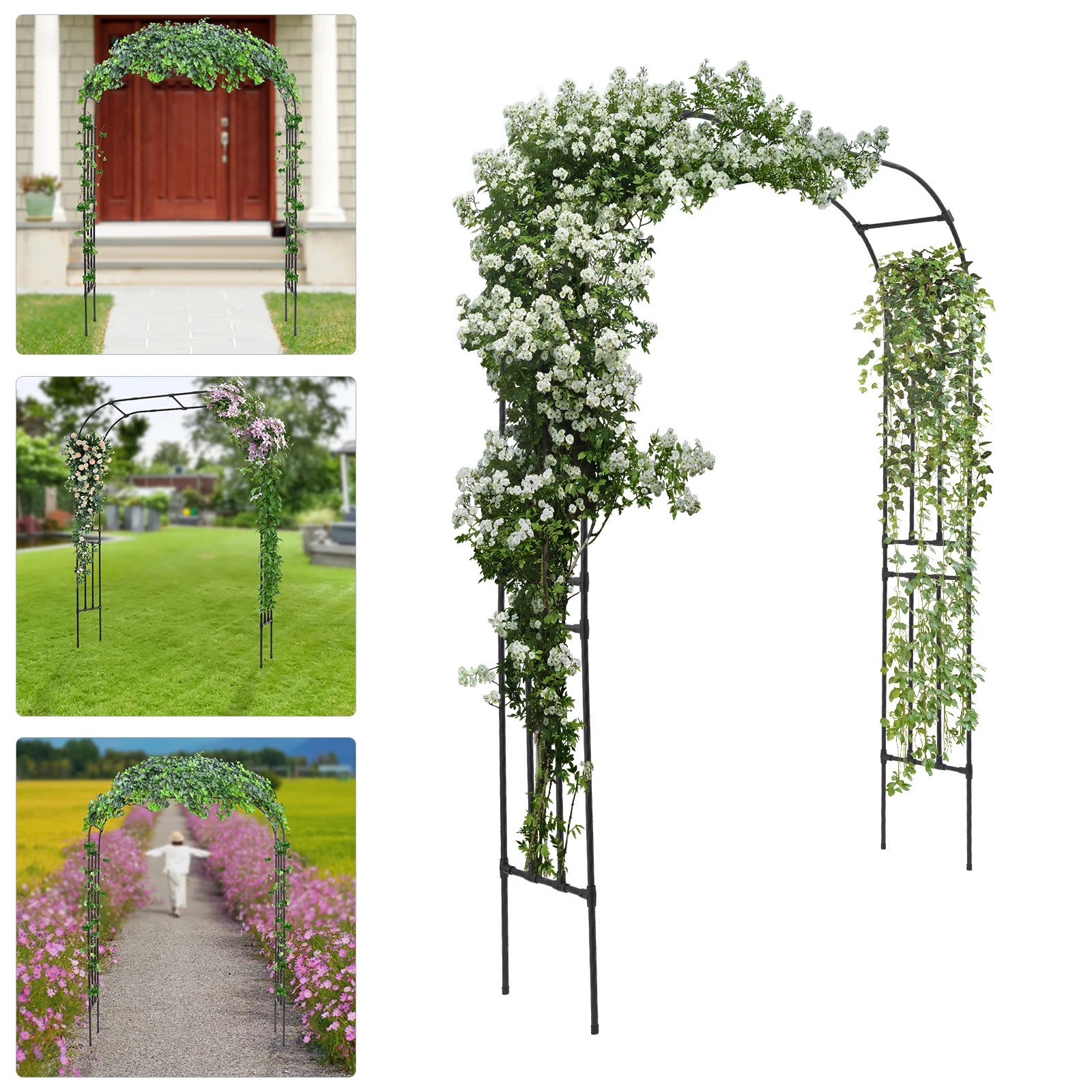 YIYIBYUS Metal Garden Arch Large Size Heavy Duty Plant Climbing Arch Rack Wedding Arch Background Garden Rack