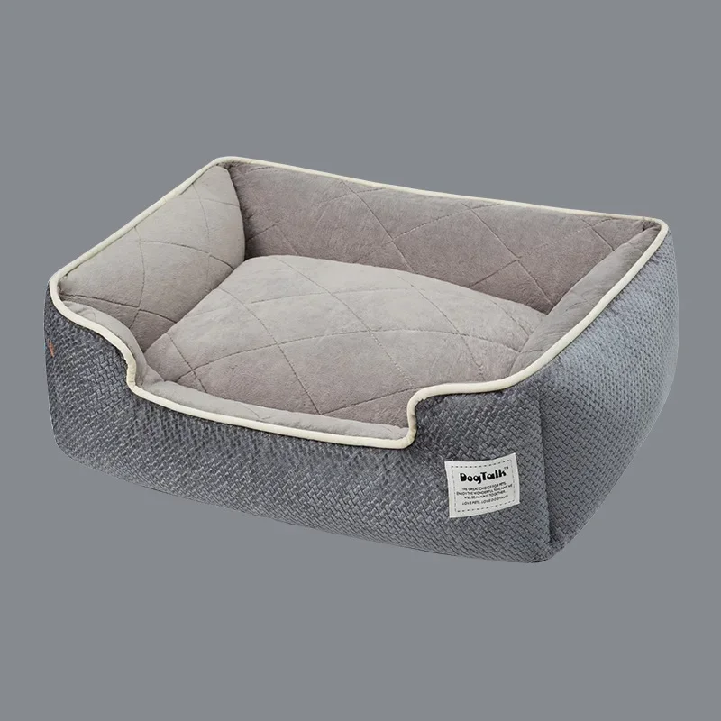 Soft Fleece Dog Bed Non-Slip Bottom Beds Sofa Kennel Washable Bite-Resistant Big House Dog Beds Medium Sized Dog Cat Cushion