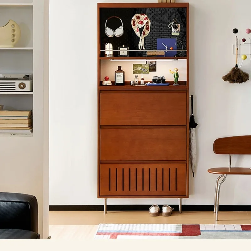 خزانة خذاء لمدخل غرفة المعيشة، خزانة أحذية منزلية ذات سعة حديثة، أثاث خشبي حديث على الطراز الصيني