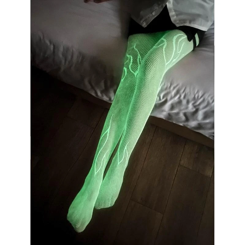 Luminous Glowing Socks Tights High Waist Glow Tights Stockings 15UB