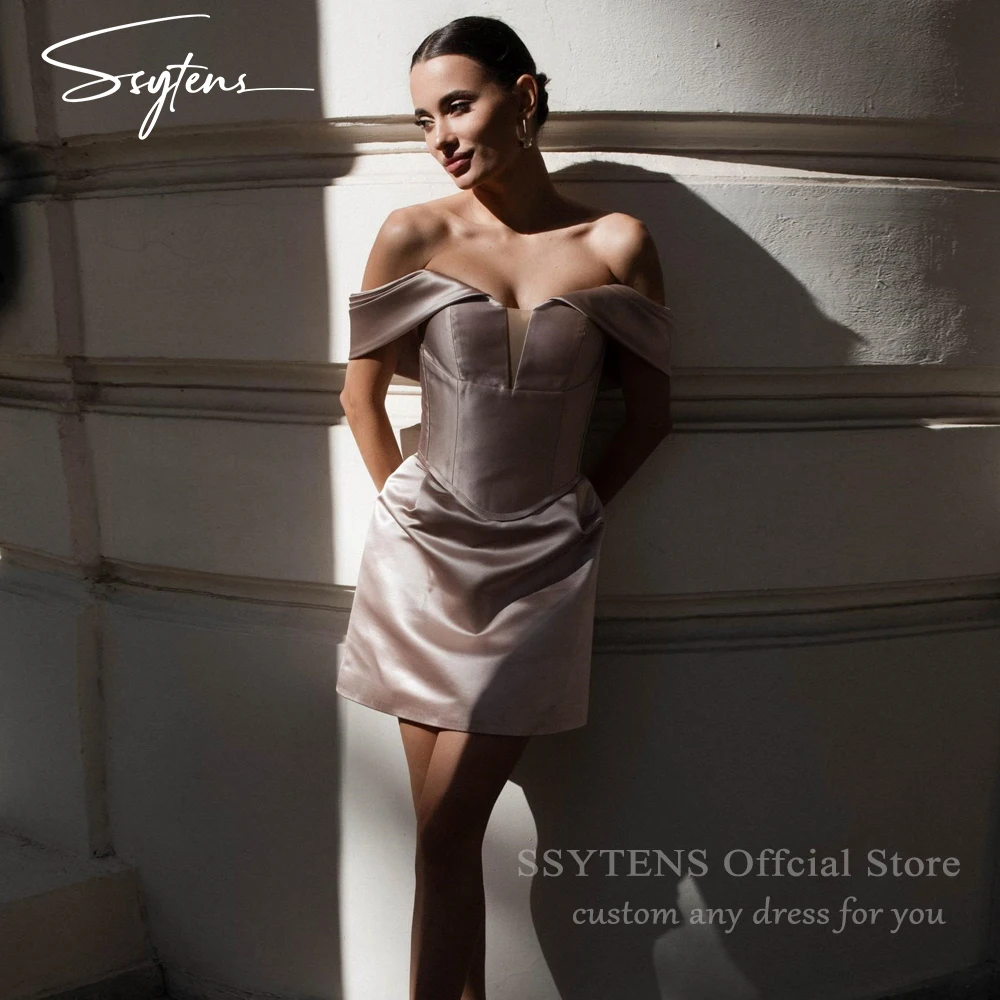 

SSYTENS Cute Mini Prom Dresses Pink Satin Birthday Party Dress Woman Sexy Above Knee Vestidos Para Eventos Especiales Customized