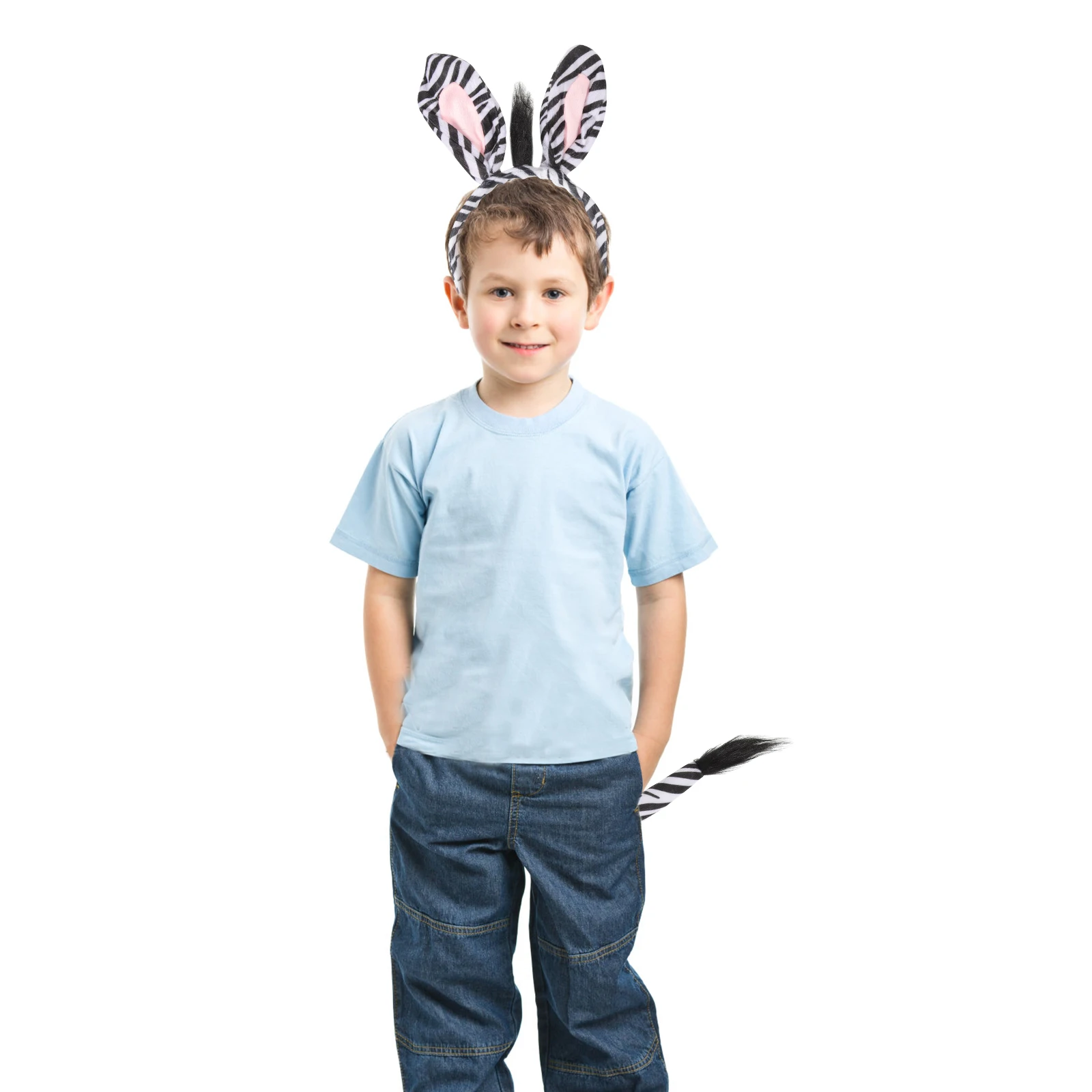 

1Set Zebra Headwear Set Animal Cosplay Decoration Halloween Masquerade Party Supplies Comfortable Texture Outstanding Design