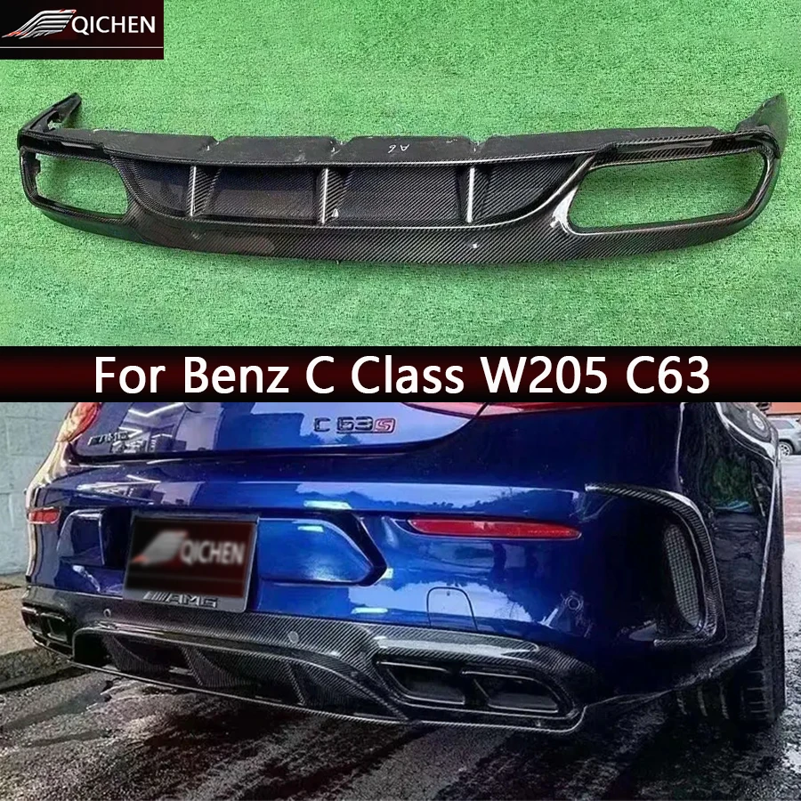 

Для Mercedes Benz C Class W205 C63 C200 C260 C300 Углеродное волокно Задняя губа Автомобильный задний бампер Диффузор Сплиттеры Спойлер Кузовный комплект