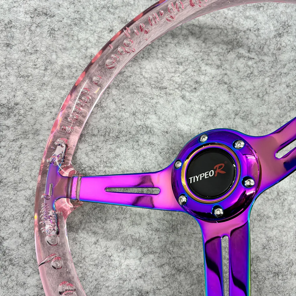 car  universal acrylic material  transparent universal steering wheel 350mm 13inch racing steering wheel