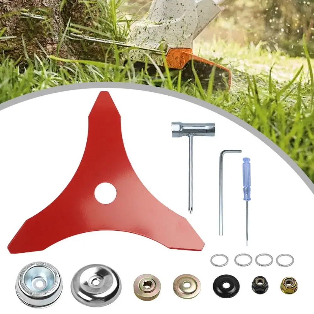 3 Tooth Design Brush Cutter Cutting Plate Manganese Steel Trimmer Cutter Straight Shaft Lawn Mower Cutter Brush Cutting