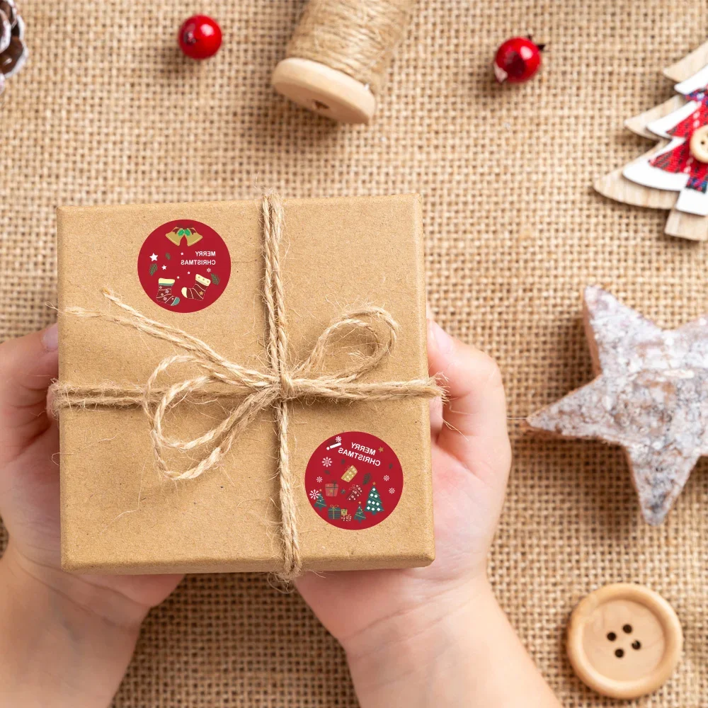 

500PCS/Roll Merry Christmas Theme Sticker Children's Christmas Gift DIY Packaging Seal Stickers Party Decorative Label Stickers