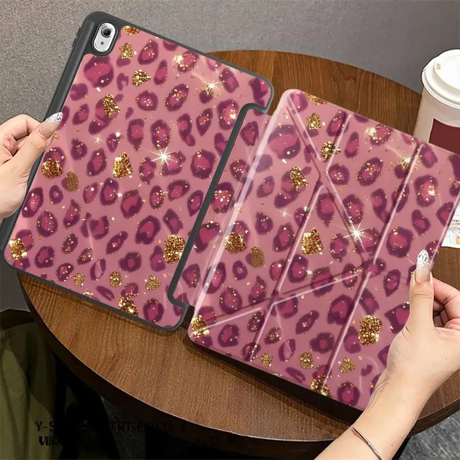 Glitter Stripe Leopard Tablet Case For Samsung For Galaxy Tab A8 2022 S7 FE S8 S7+ S8+ 12.4 inch S10 A11 Plus S9 FE S10+ S9+ S6