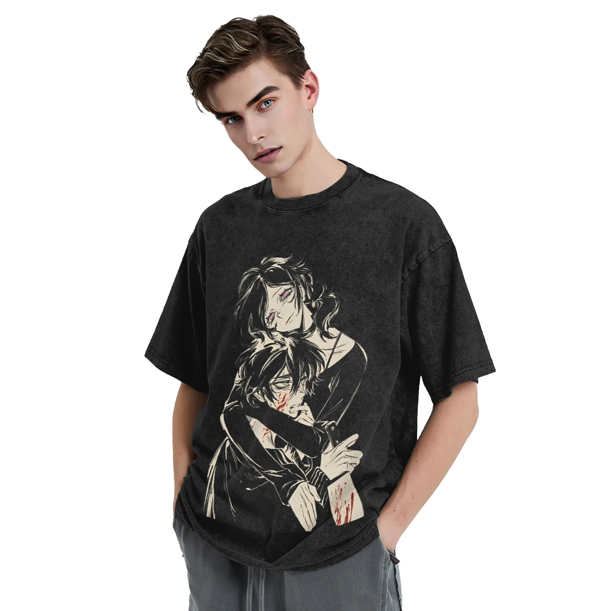 Herren-T-Shirt „The Coffin Of Andy And Leyley“, gewaschene T-Shirts, Hippie-Strand-T-Shirts, Vintage, lockere Freizeitkleidung, Geschenkidee – Detail 4