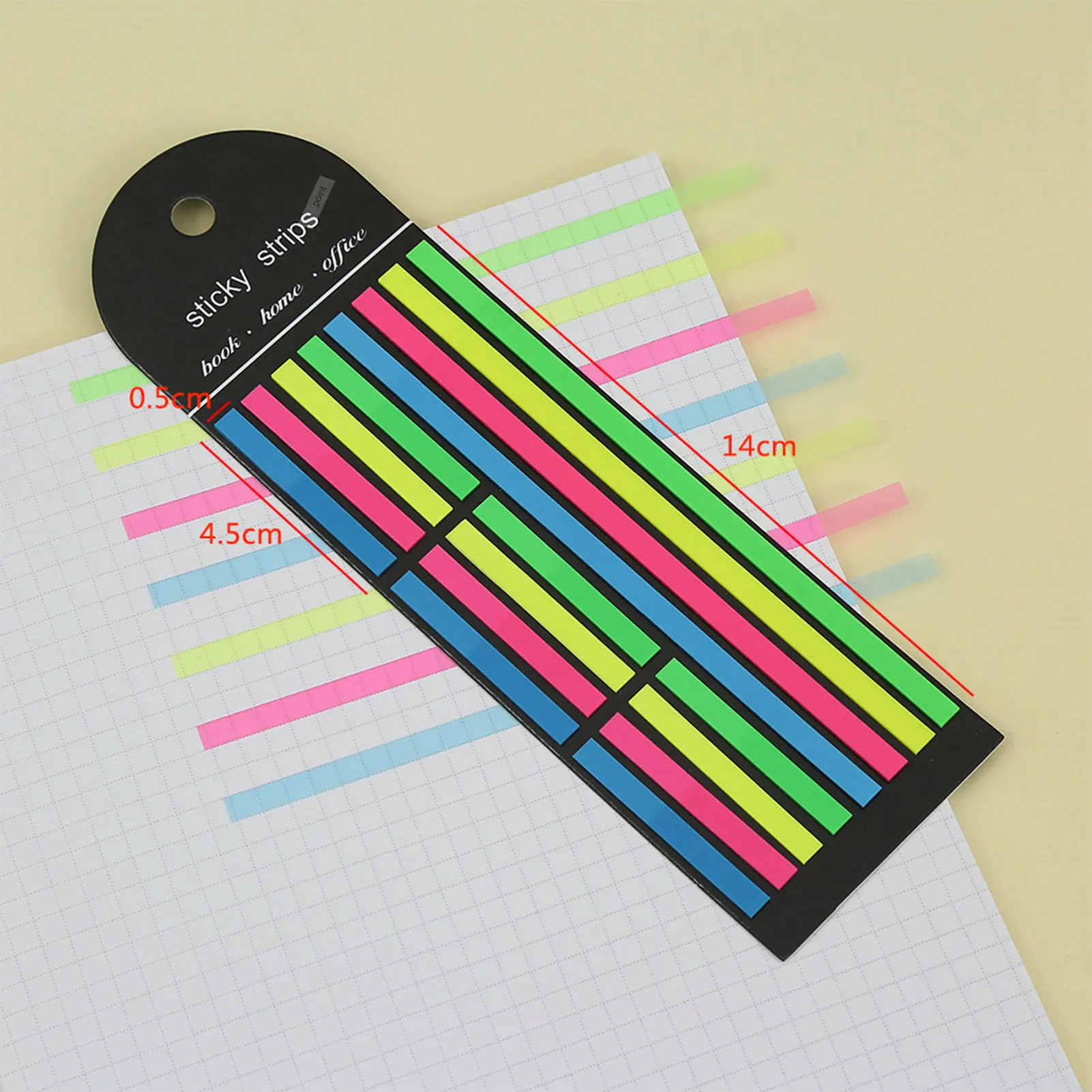 Colorful Slim Long Stickers See Through Waterproof Self-Adhesive for Home Office & School