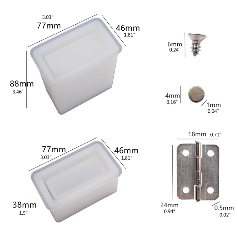 DIY Sigaret Doos Epoxyhars Schimmel Sigaret Opslag voor CASE Casting Siliconen Mal DIY Ambachten Zeep Gips Casting Gereedschap