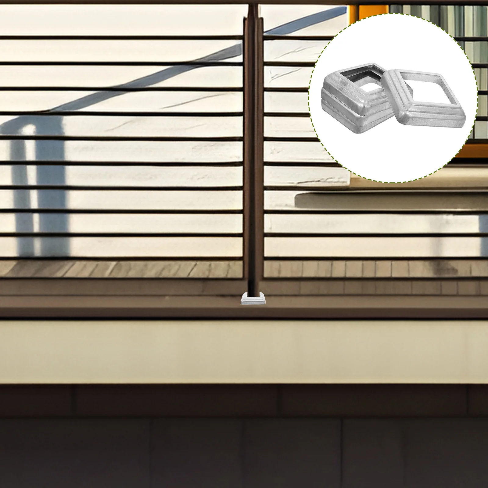 

4pcs Square Tube Covers Metal Post Skirt For Balcony Stair Railings Fence Parts Column Wraps Deck Porch Replacement Fence Post