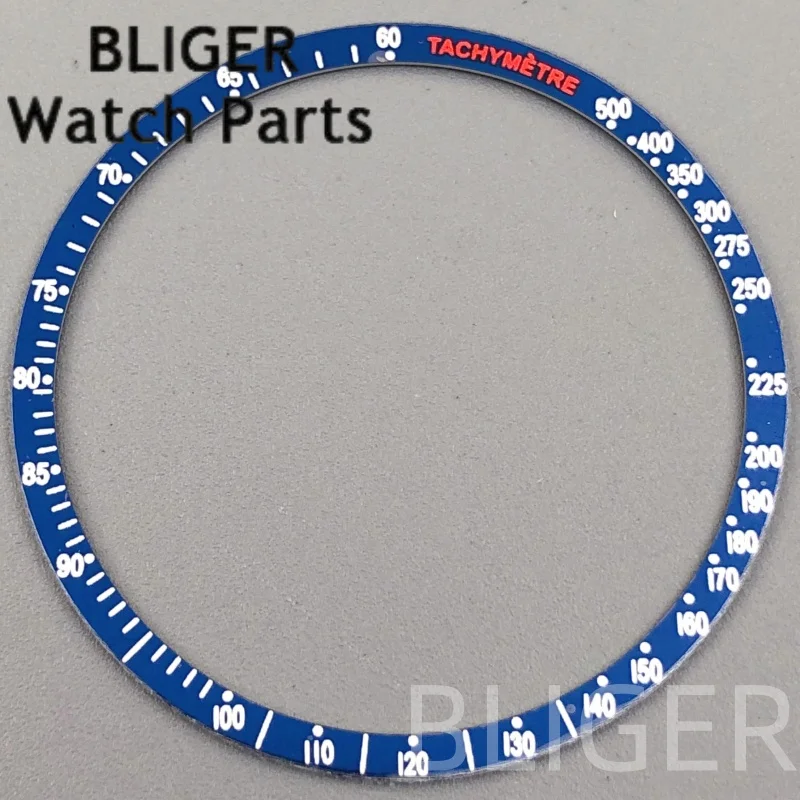 BLIGER إطار ألومنيوم مسطح إدراج 38.5 مللي متر أحمر أزرق رمادي خاتم فضي استبدال أجزاء إكسسوارات الساعة لحافة VK63