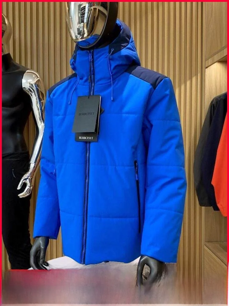 

Waterproof Windproof Men's Hooded Jaet Youth Faion Polyester Fiber Fill Warm Versatile Color Blo Cotton Coat Outerwear