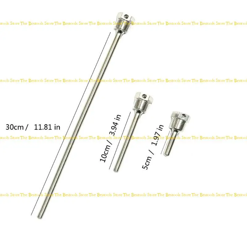 12pf 2pcs 50/100/300 mm Termowell inossidabile con chiusura a vite per sensori temperatura Termowell senza saldatura