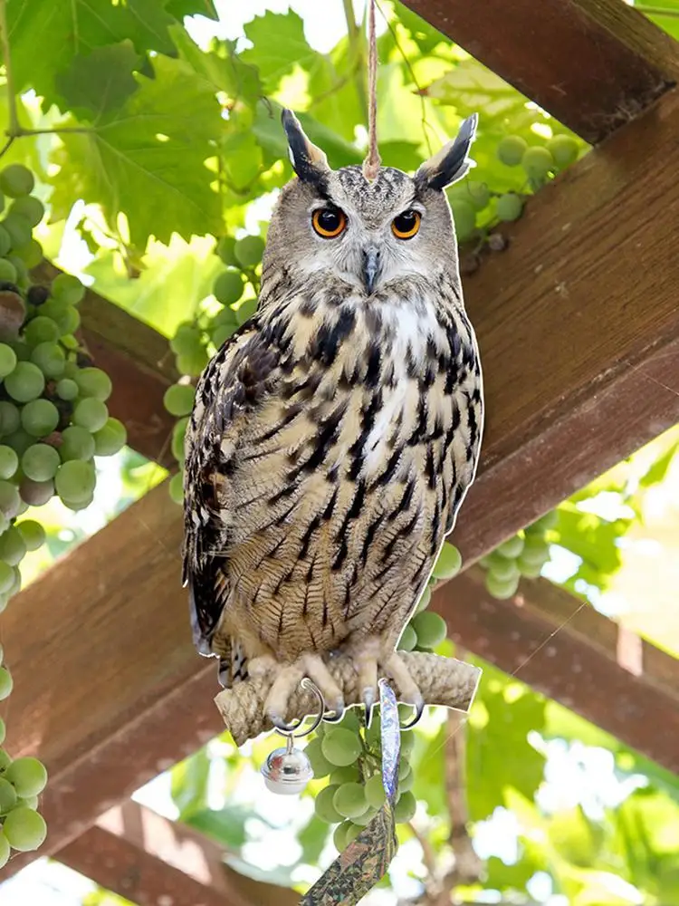 Bird Repel Scarecrow Durable Owl Scarer Pendant Bird Repellent Bell Pastoral Orchard Bird Scare Home Supp Home (Flat style)