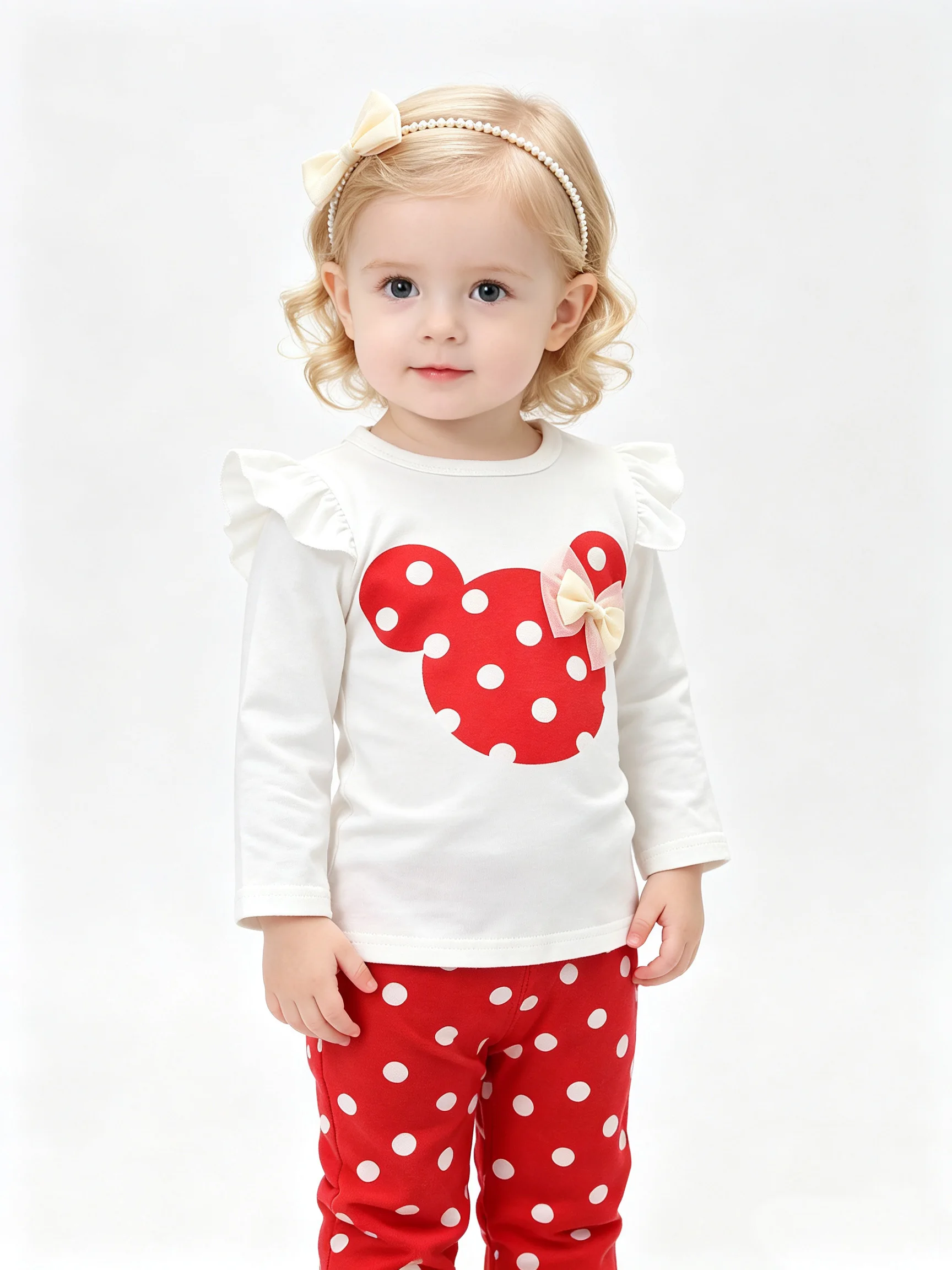 Herbst-Frühling Baumwoll-Mädchenkleidung Bestseller Niedlicher Langarm-Cartoon-Tier-Babyanzug Rundhals-Kleidung+Hosen-Set – Detail 6