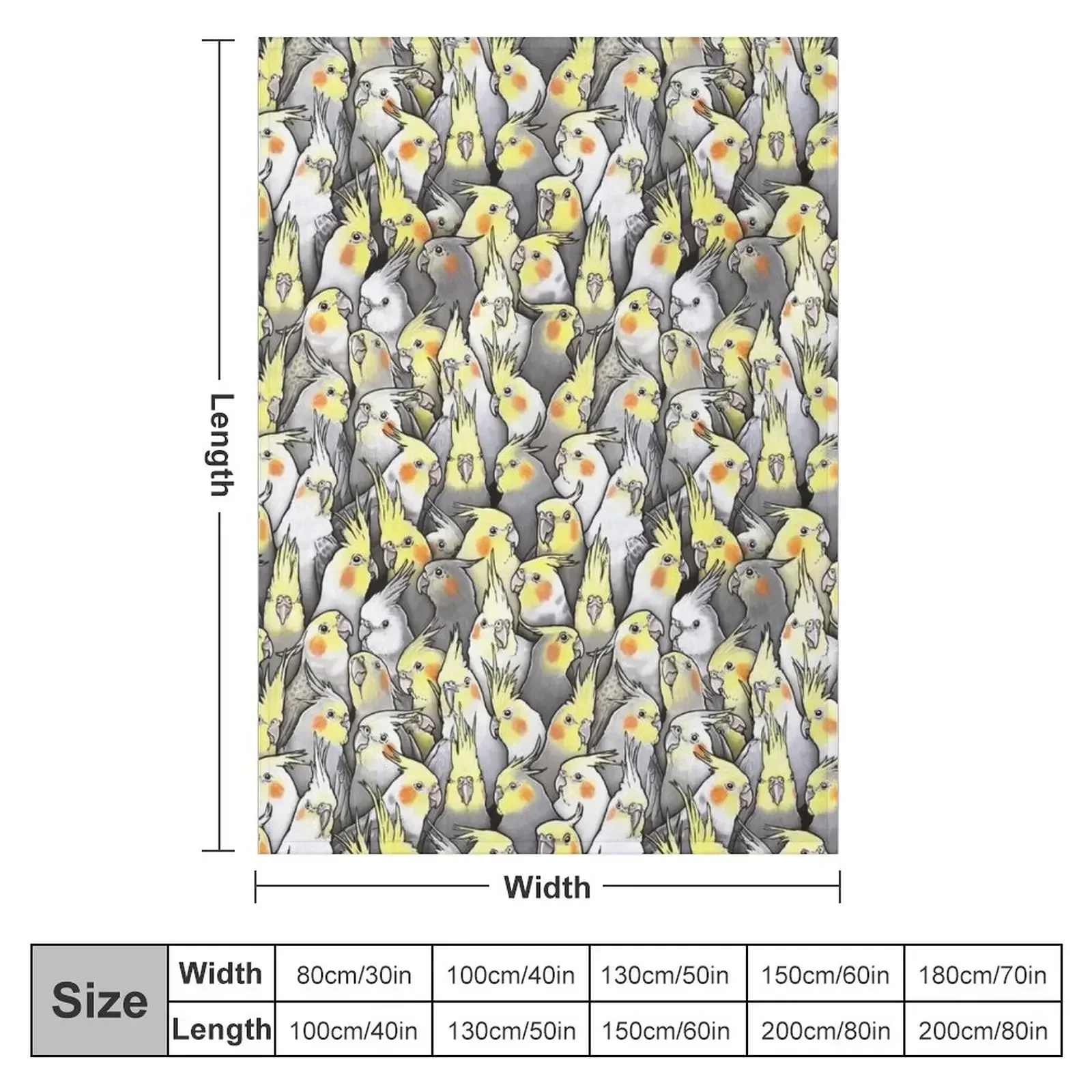 Cockatiels Galore Throw Blanket Stuffeds Summer Beddings Blankets