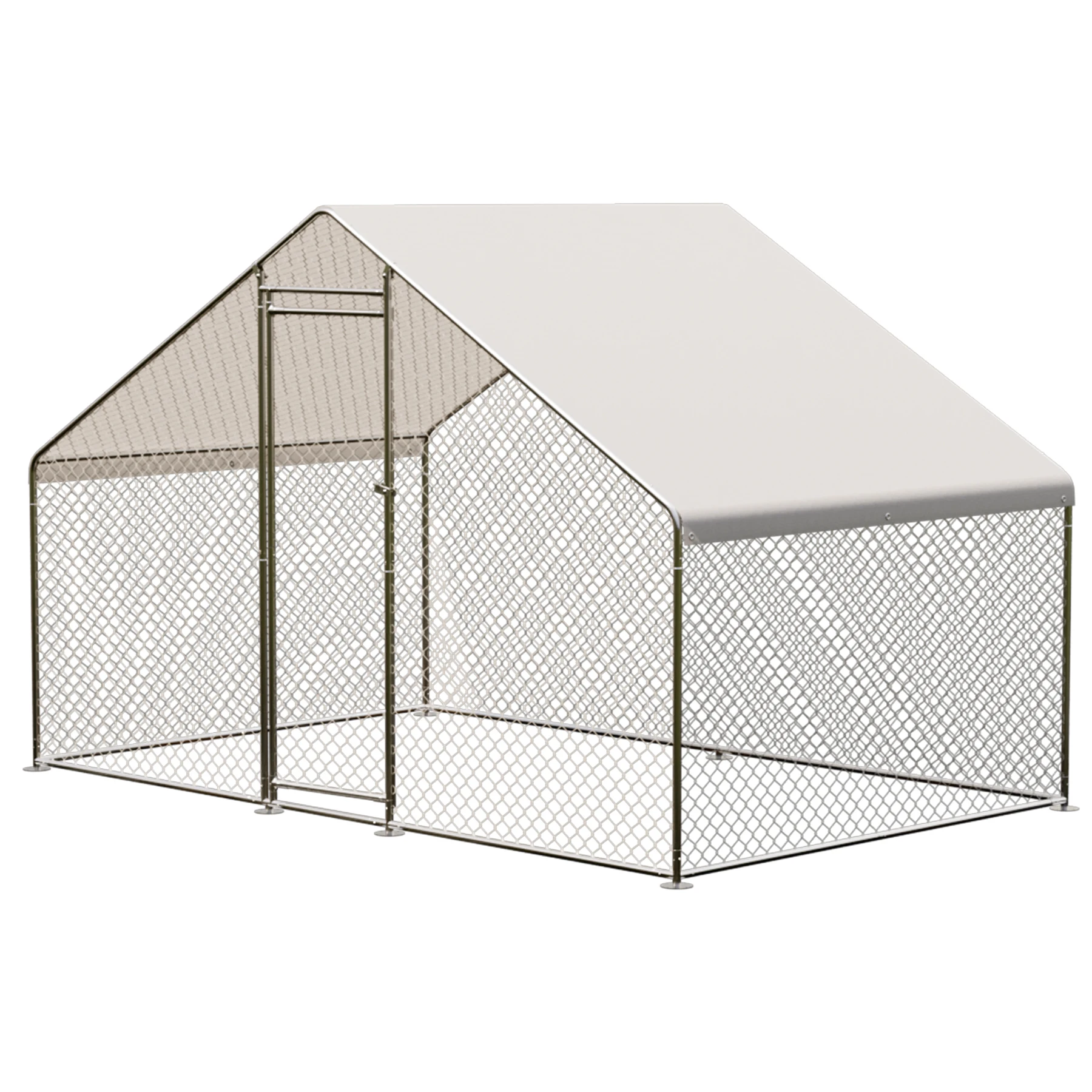 

Large Metal Chicken Coop,Chicken Pens Outdoor with Top Peaked Roof Walk-in Poultry Cage with Waterproof Cover for Chicks,Ducks