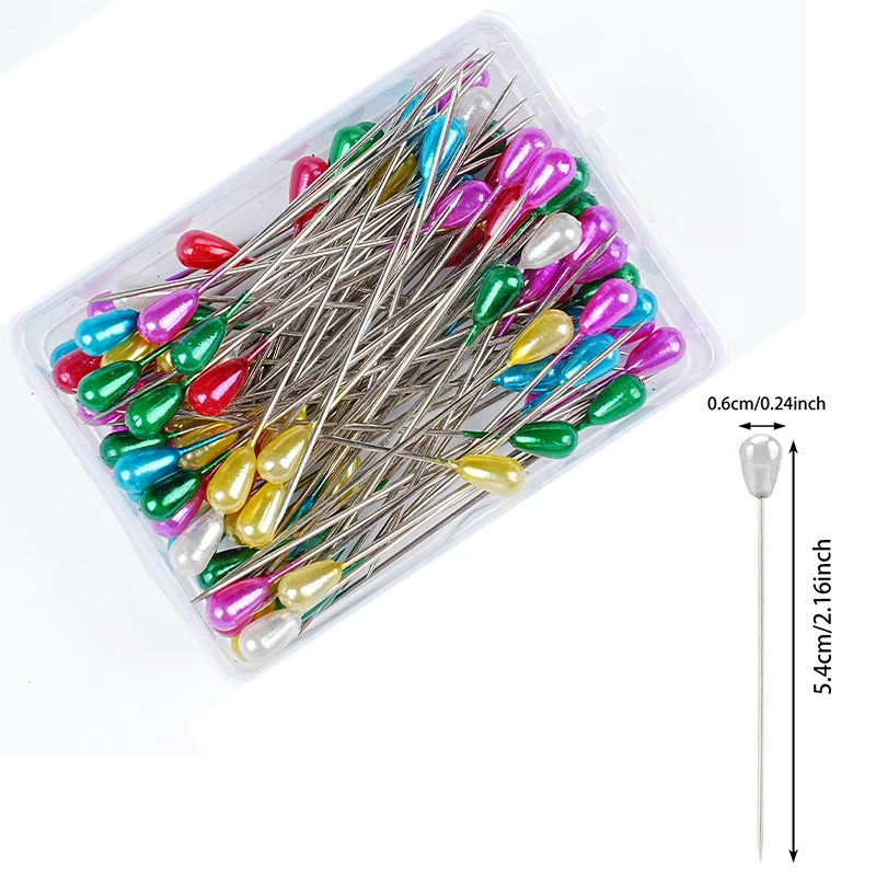 Multicolor Plastic Pearl Head Sewing Pins, 50/100/200Pcs Set