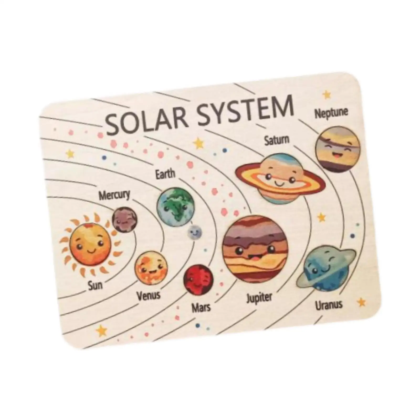 Wood Solar System Puzzle Planets Jigsaw Puzzle, Toddlers Planets Outer Space Toys,