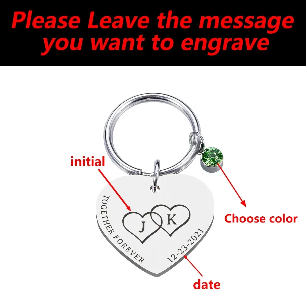 Customize Keychain Gifts Key Chain Gifts for Lovers Cute Birthstone Couple Keychains Pendants Handbag Accessorie DIY Jewelry