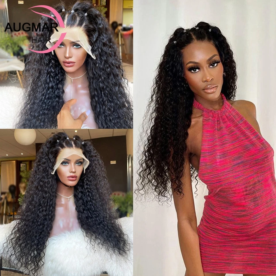 

Pre Plucked Black Curly Human Hair Wigs For Women 13x6 HD Lace Frontal Wig 200 Density Transparent 360 Lace Front Wig Human Hair