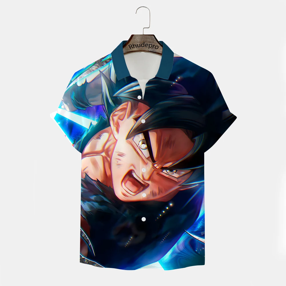 Trend Japanese Anime Men Gift New Shirt Clothing Men's Anime Clothes Hip Hop Goku Streetwear Tops Short Sleeve Harajuku Style