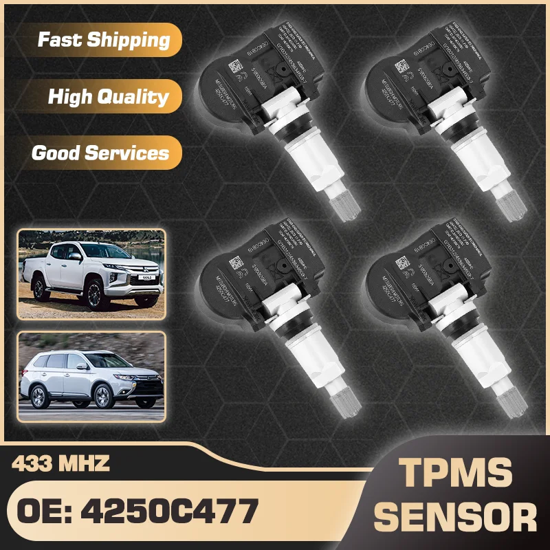 

433 MHz Car Tire Pressure Sensor TPMS For Mitsubishi L200 KA0T KJ0T 2014-2023 Mitsubishi Outlander 2014-2020 4250C477 1612477080