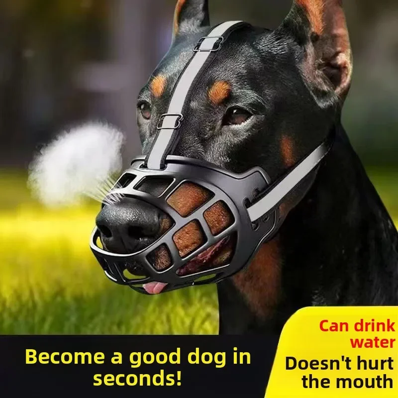 Reflective Dog Muzzle 3rd Gen Adjustable Anti-Bite Anti-Bark Anti-Eating for Small Medium Large Dogs Pet Supplies