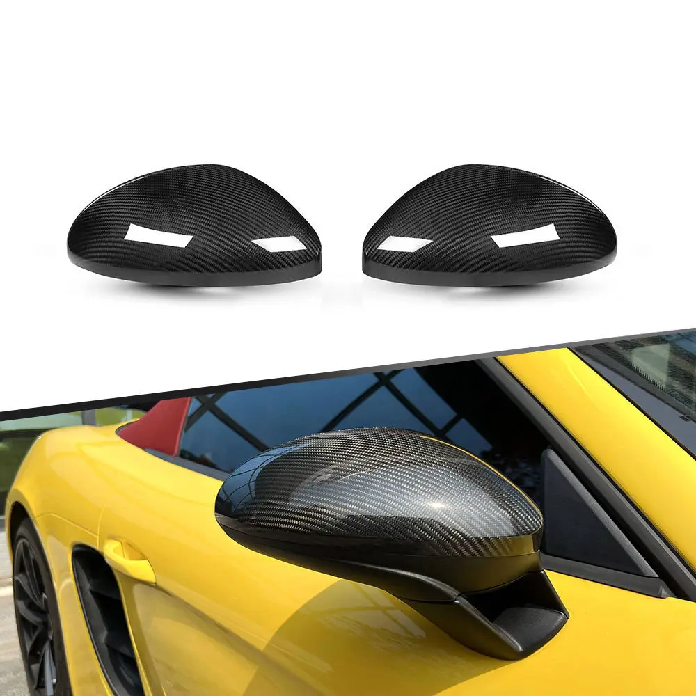 

Gloss Dry Carbon Fiber Mirror Caps For Porsche 718 Cayman Boxster Year 2016-2021 Dry Carbon,100% TESTED WELL