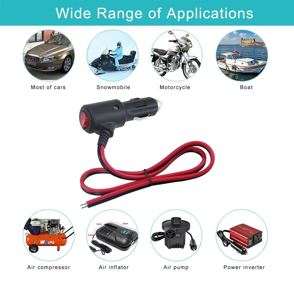 

12V/24V Car Plug High-Quality 18AWG Pure Copper Cable with Double-Layer PVC Insulation Sheath for High-Temperature Applications