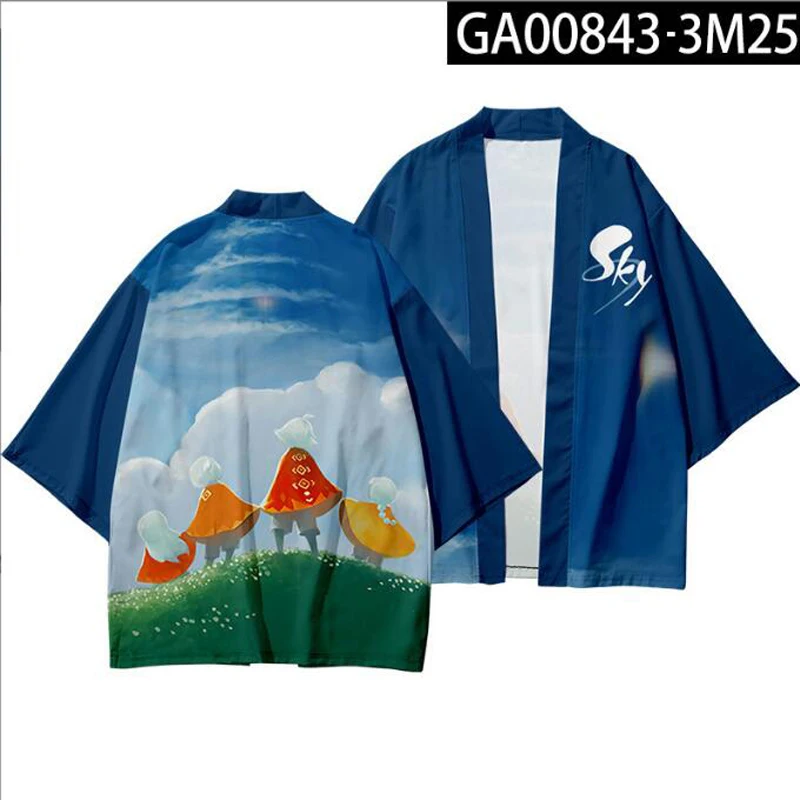 Costume de Cosplay Sky pour Enfant et Homme, Cardigan Kimono Japonais Everak, Streetwear, Chemise, Manteau, Haori