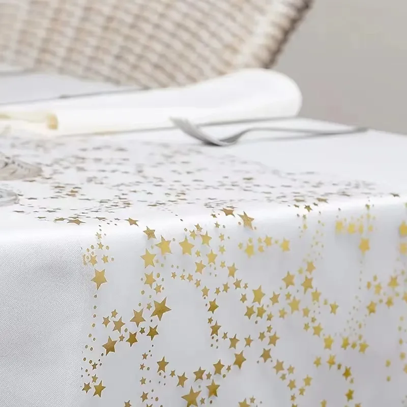 Golden Star Table Runner Wedding Decoration Gold Table Runner Party Goldfoil Mesh Rose Silver Sequin Thin Roll Dining Tablecloth