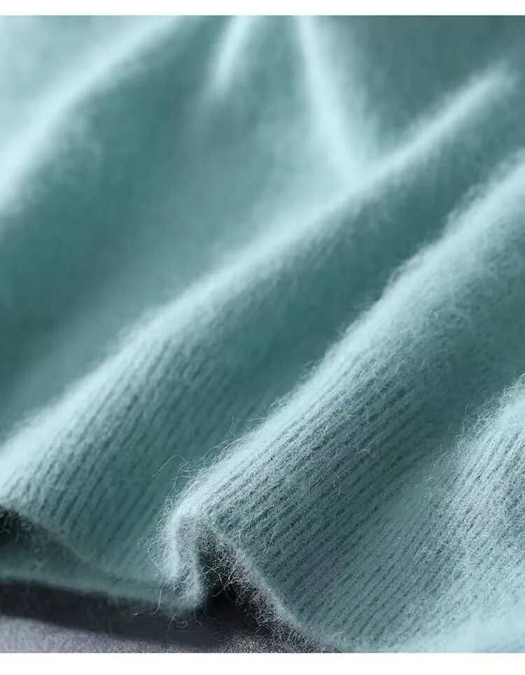 Herrenpullover, kurzärmelig, Sommer-Nerzstrickpullover, lockerer Rundhalsausschnitt, einfarbig, halbe Ärmel, einfaches T-Shirt, lässiges Oberteil – Detail 14