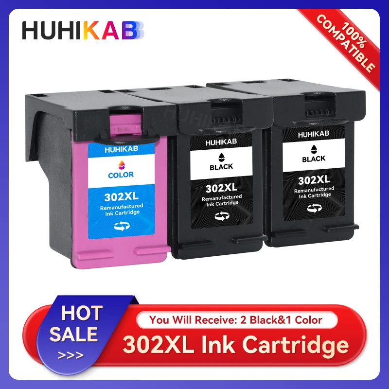 

HUHIKAB Remanufactured For HP 302 XL Ink Cartridge For HP302 XL Ink Cartridge Deskjet 1110 1111 1112 2130 2131 4511 3833 5220