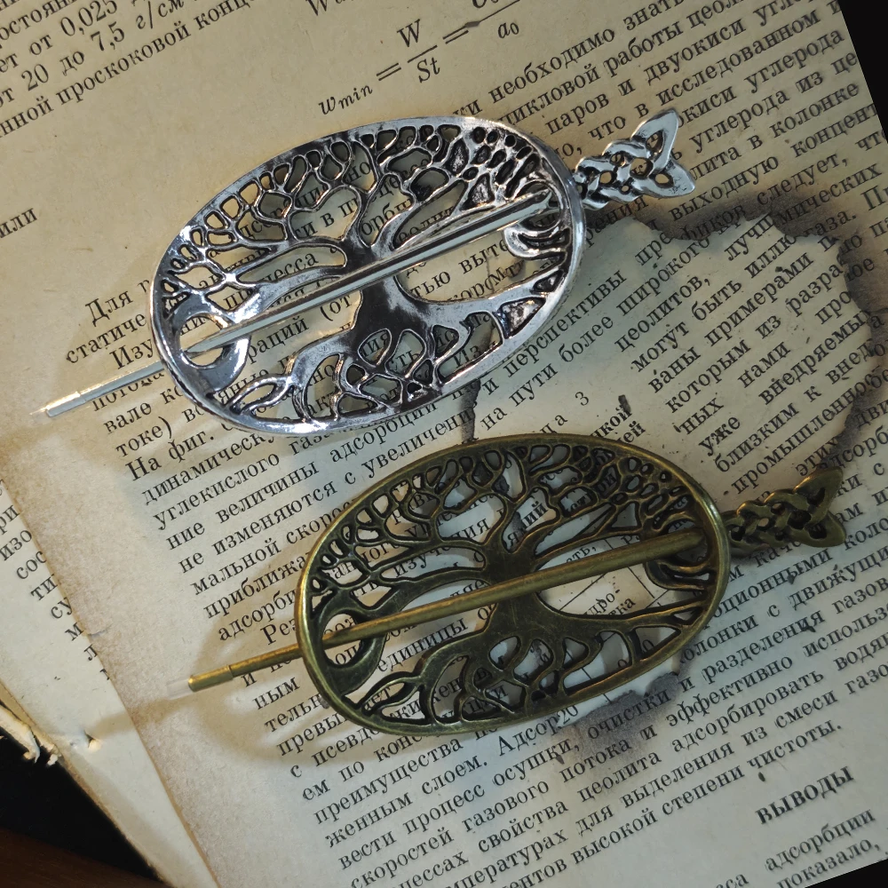 Retro Viking Nordic Rune Keltische Levensboom Legering Haarclip voor Vrouwen Antieke Tiara Heks heidense Rollenspel Haaraccessoires