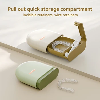 Portable Mouth Guard Box Retainer Case Oral Cleaning False Teeth Denture Storage Box Teeth Aligner Braces Box Orthod