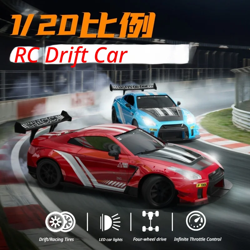 

Oulans Rc 4wd Drift Car 1:20 Scale Racing Vehicle Model Bright Front Rear LED Lights Night Play Toy Kids RC Hobby Enthusiasts