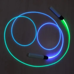 Cuerda de saltar de arco iris LED brillante para niños y adultos, 7 colores en uno, ejercicio luminoso, cuerdas de saltar ajustables