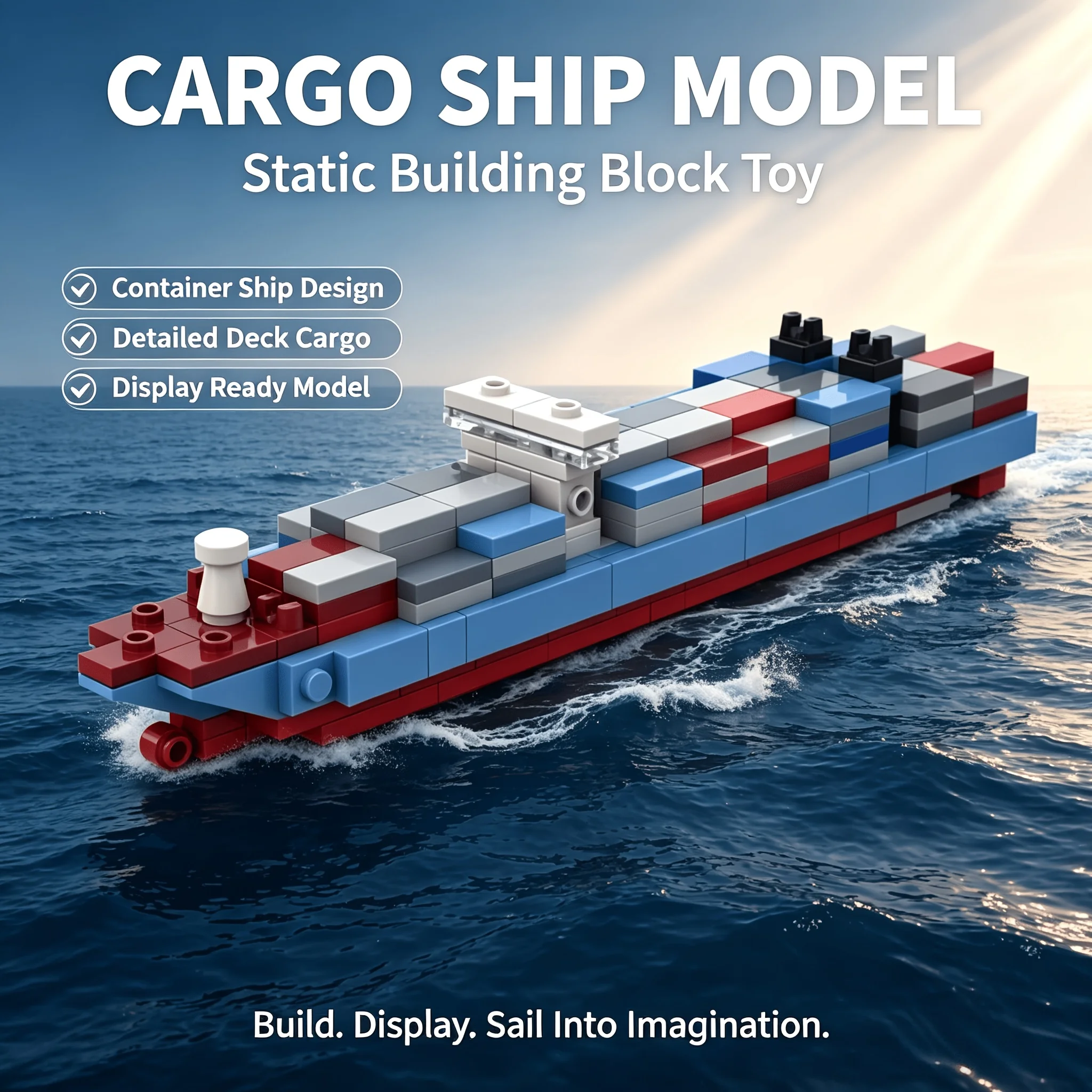 Ocean-Going Container Ship Building Blocks Model, Highly Simulated Hull with Multi Detailed Design