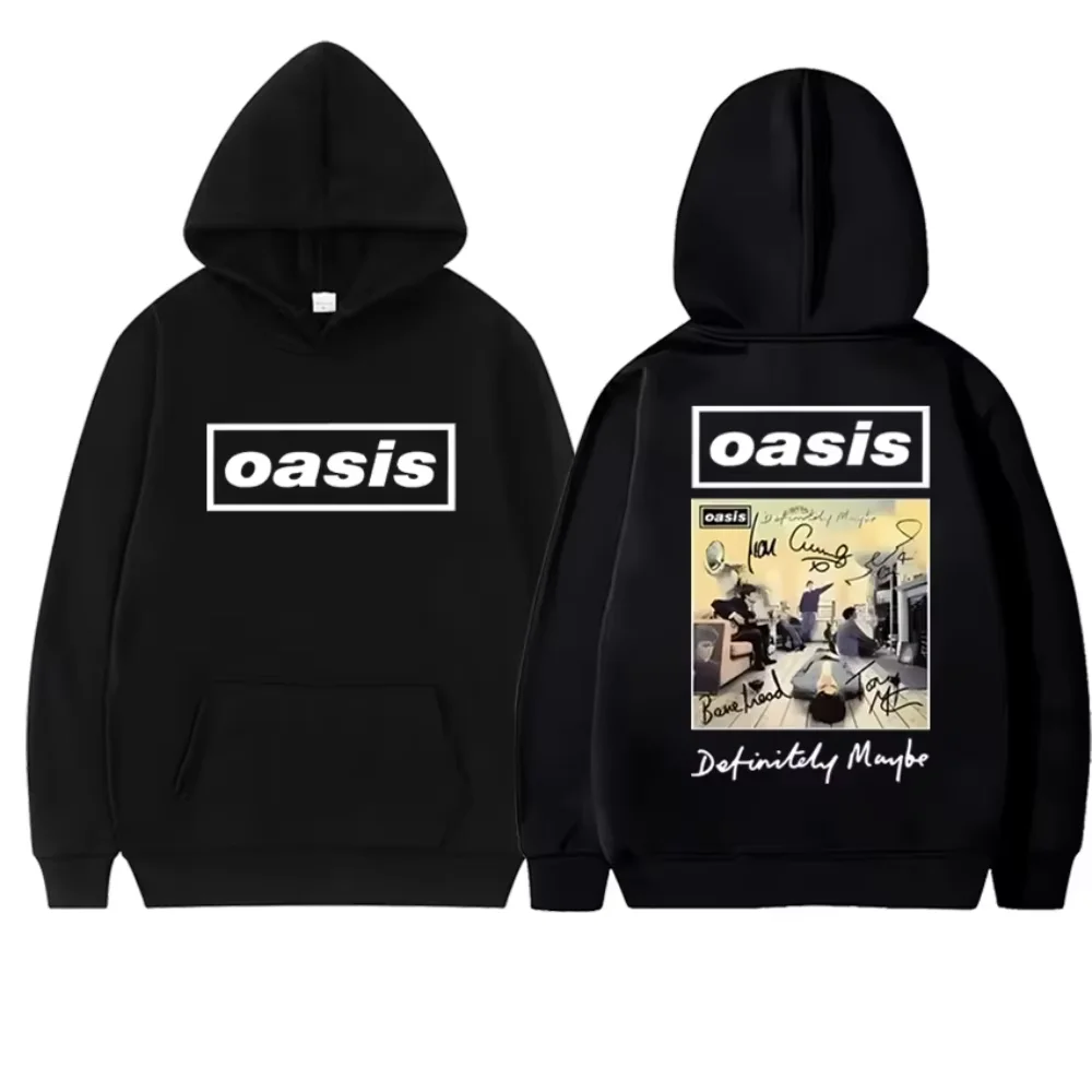 2026 New Hot Sale British Rock Band Oasis Graphic Double Sided Printed Men Women Autumn Winter Pullover Tops