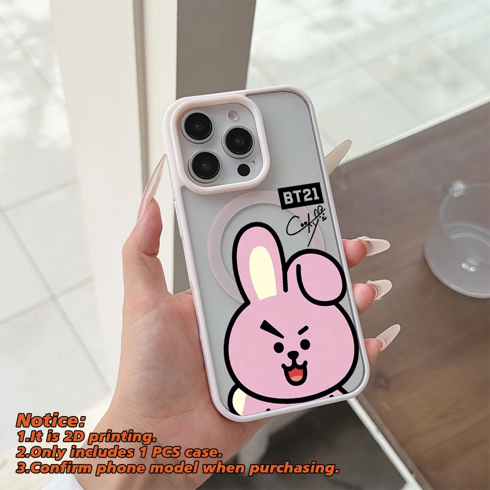 Cartoon Design-BT21 Phone Cases for iPhone 18 17 17e 16e 16 15 14 13 12 11 Air Pro Max Plus Clear Magnetic Acrylic Back Cover - view 4