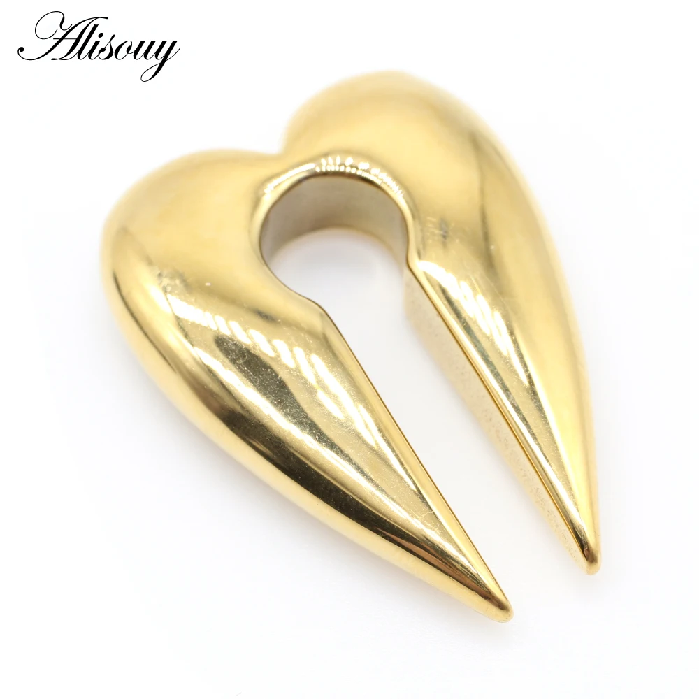 Alisouy 1PC Ear Piering Stainless Steel Ear Weight Piercing Plugs Expanders Earrings Gauge Ear Dangler Tunnel Body Jewelry