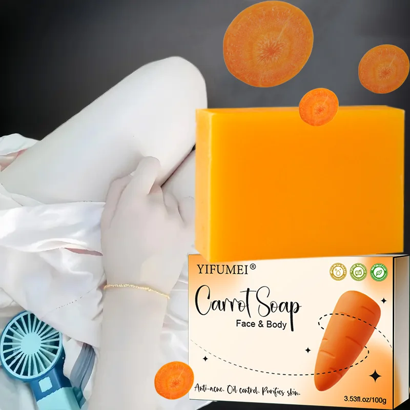 Carrot Soap Rejuvenation for Bathing and Face Washing Vitamin E Antioxidant Brightening Smooth Body Whitening Skin for Face